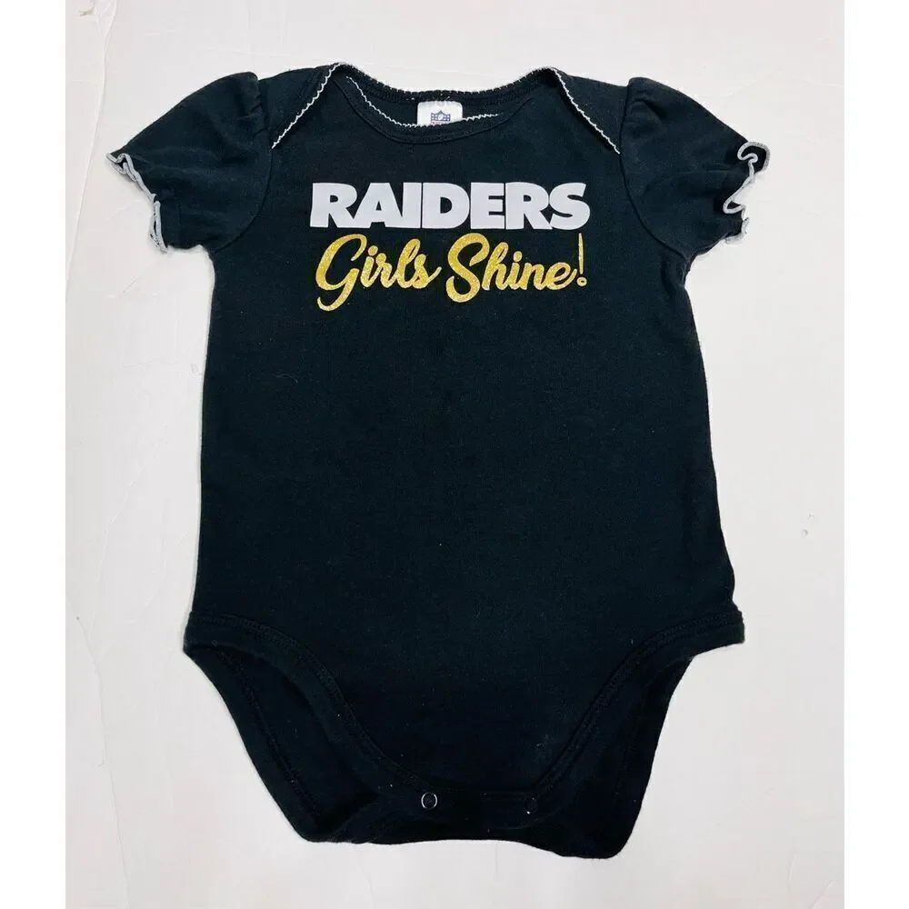 Team Apparel Raiders Bodysuit Girls Sz 6-12 Months